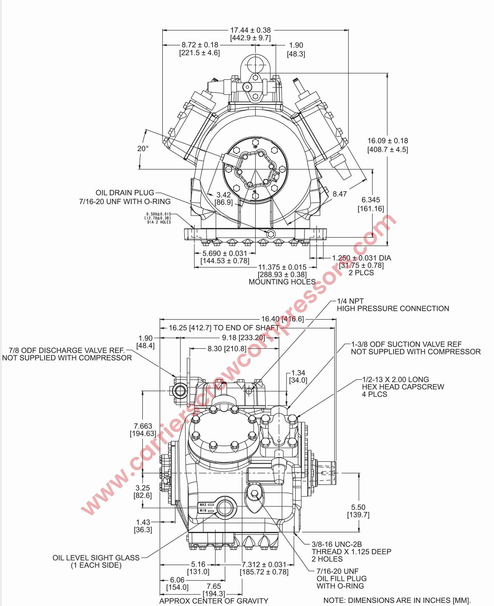 Carrier 05G Compressor Outline