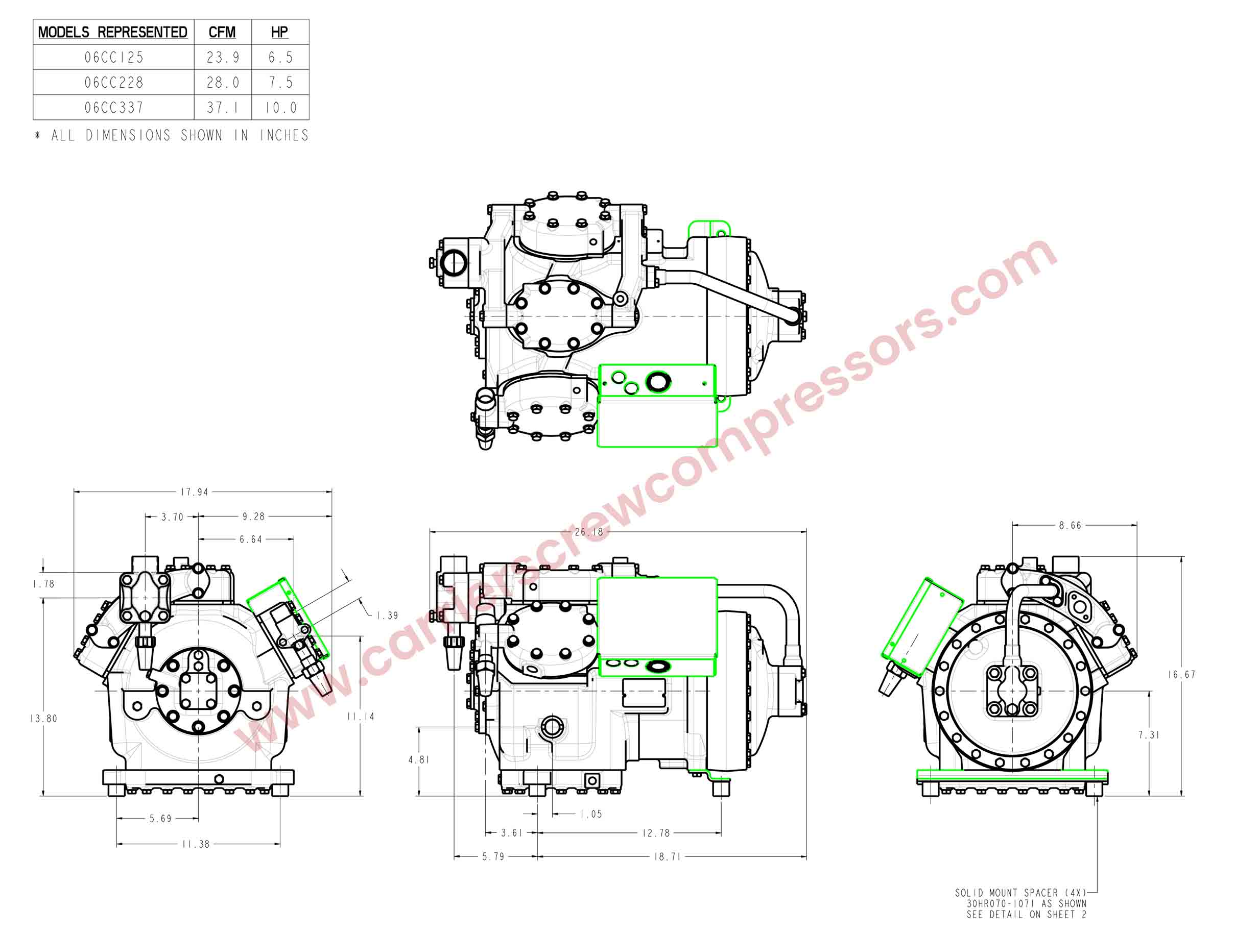 06CC125, 06CC228, 06CC337 Electronic Drawings DXF