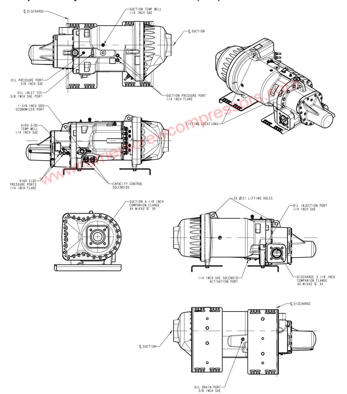 carrier 06TT Compressor Physical Data and Connections